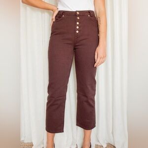 House of Sunny 35MM high-waisted jeans in mahogany size 2‎